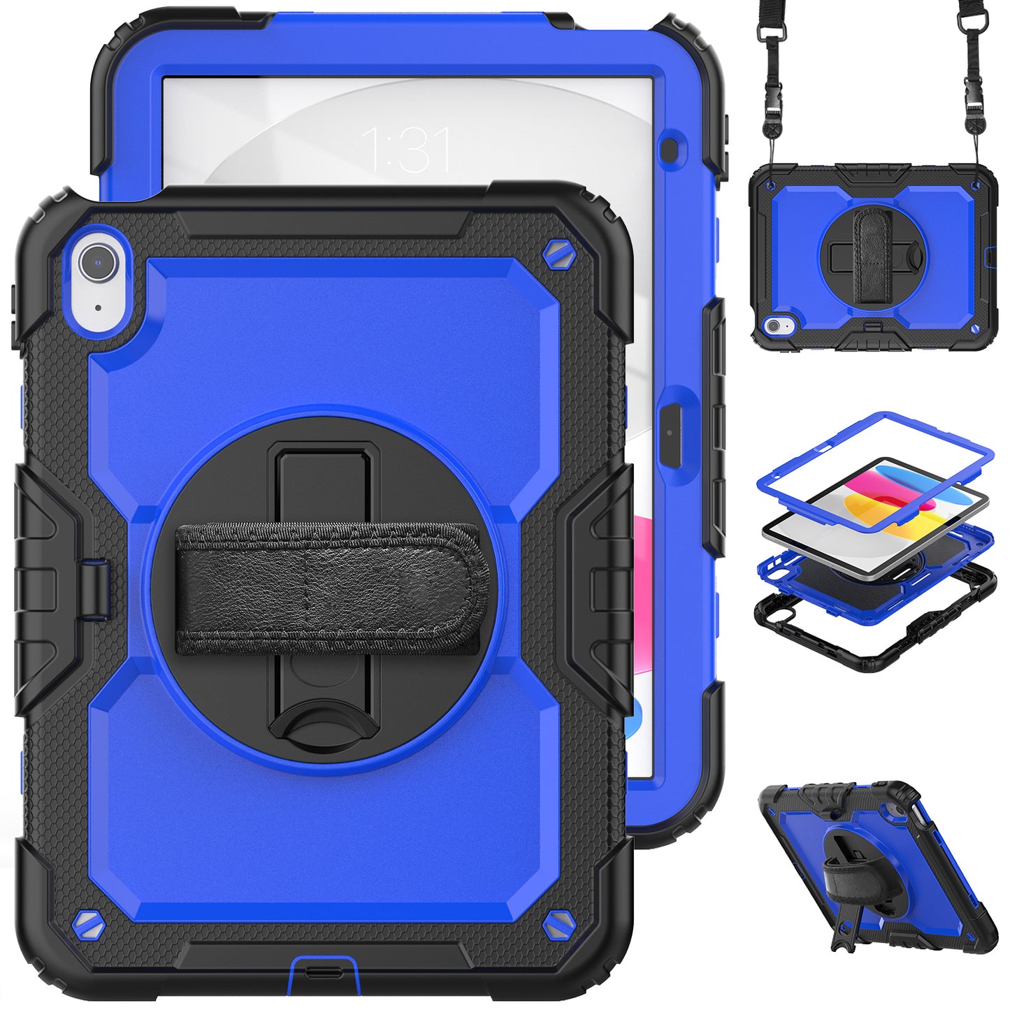 Tough Strap iPad 10 Shockproof Case Multi-functional Built-in Screen Protector