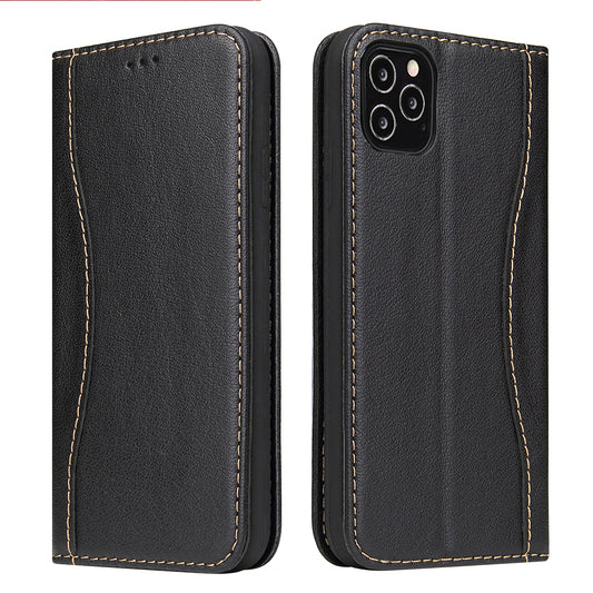 West Gun iPhone 12 Mini Genuine Leather Case Classical Wallet Stand