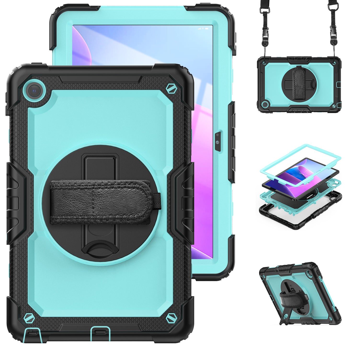 Tough Strap Lenovo Tab M10 HD 2022 Shockproof Case Built-in Screen Protector