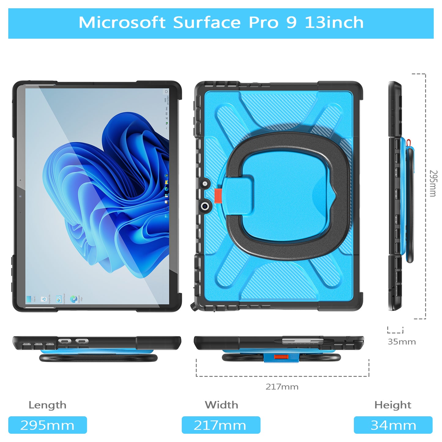 Jacket Beer Microsoft Surface Pro 9 Case Heavy Duty Hybrid Rotatable Folding Handle Grip