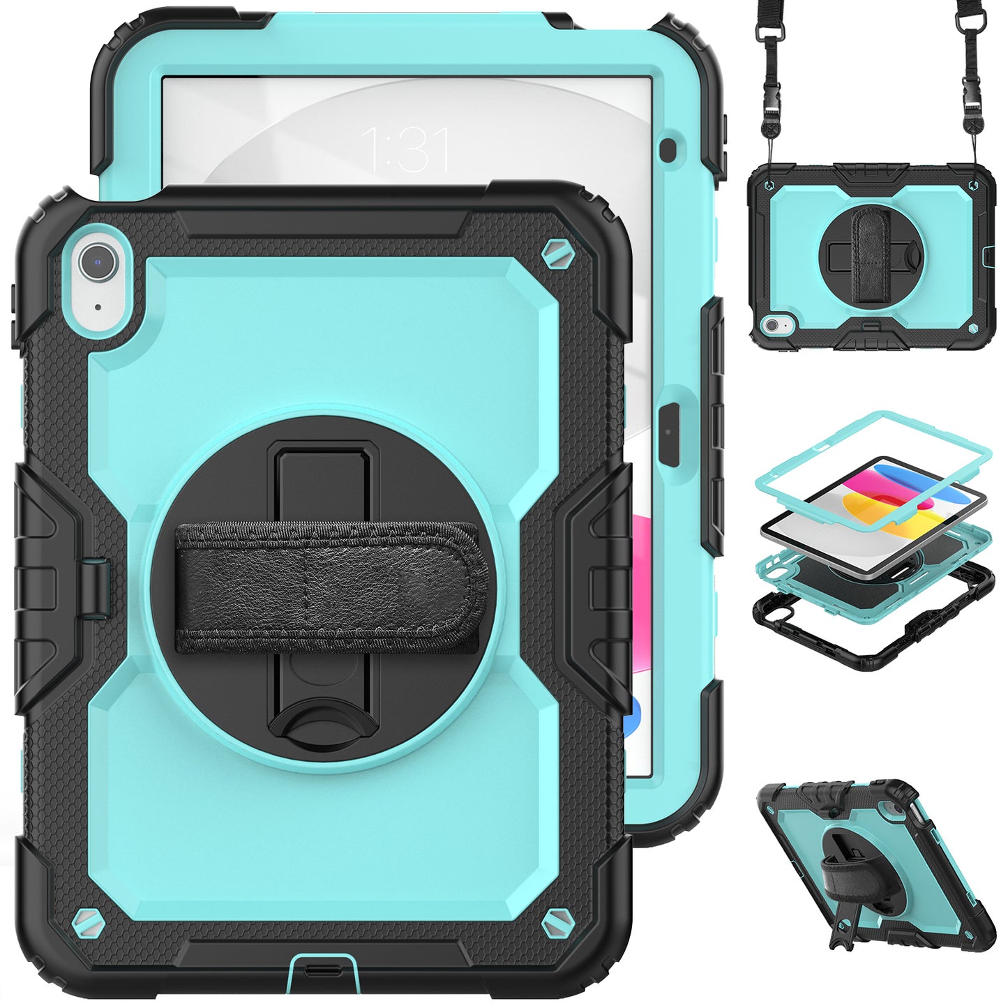 Tough Strap iPad 10 Shockproof Case Multi-functional Built-in Screen Protector