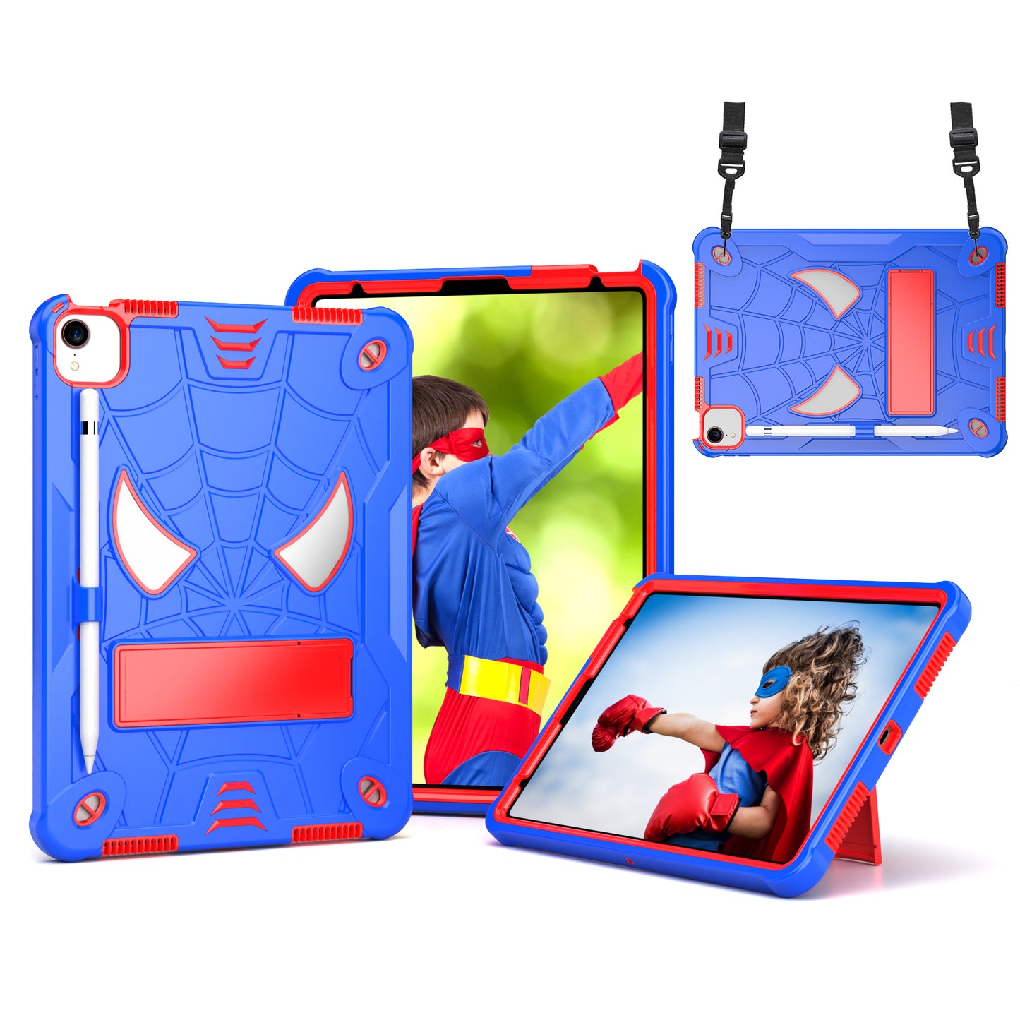 Spider-Man iPad Pro 11 (2022) Shockproof Case Rugged Detachable Shoulder Strap