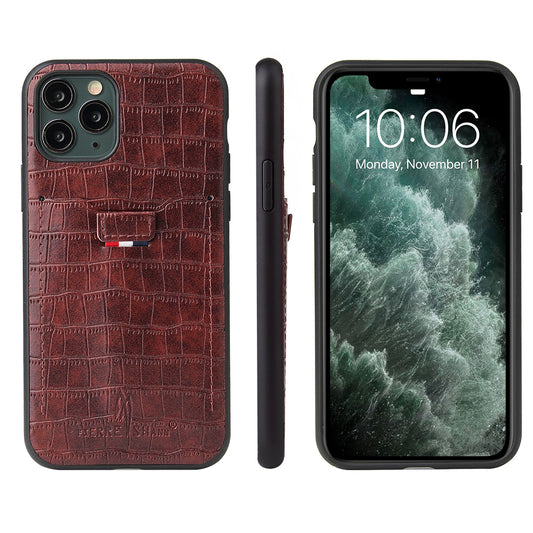 Crocodile Leather iPhone 11 Pro Max Cover Business Card Holder Deluxe