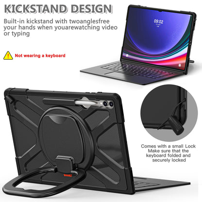 Jacket Beer Galaxy Tab S9 Ultra Case Heavy Duty Hybrid Rotatable Folding Handle Grip