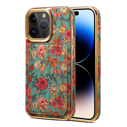 Moslem Flowers Wood iPhone 15 Transformers Cover Verticle Horizontal Kickstand