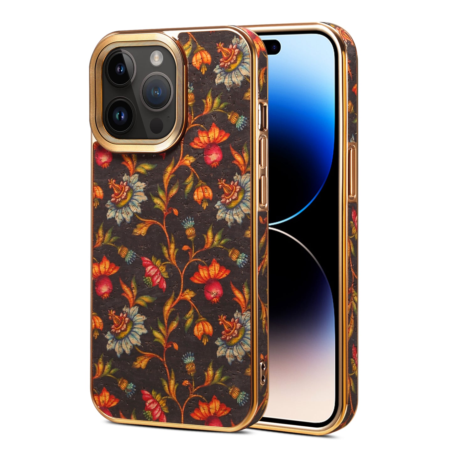 Moslem Flowers Wood iPhone 15 Electroplated Cover Retro