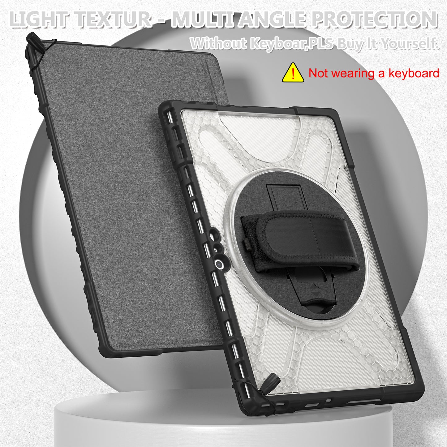 Jacket Beer Microsoft Surface Pro 7+ Case Light Textur Multi Angle Protection Stable Stand