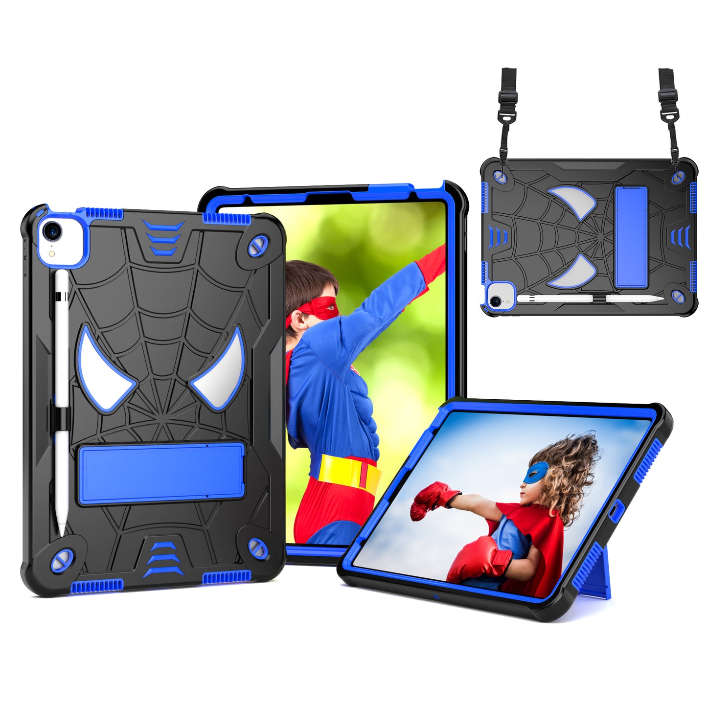 Spider-Man iPad Air 4 Shockproof Case Rugged Detachable Shoulder Strap