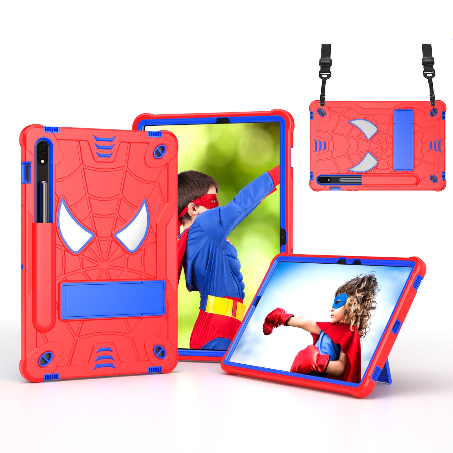 Spider-Man Galaxy Tab S7 Shockproof Case Rugged Detachable Shoulder Strap