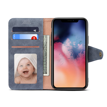 Photo Frame Wallet iPhone 11 Pro Leather Case Retro Kickstand with Button