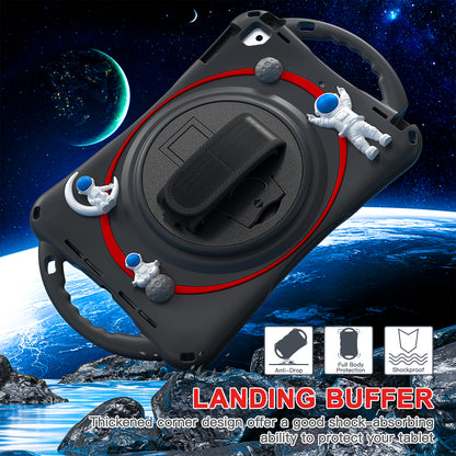 Spaceman iPad 5 Case 360 Rotating Hand Strap Removable Shoulder Strap