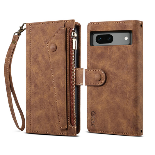 Ocean Stars Google Pixel 7A Leather Case Multi-function Zipper Wallet Stand