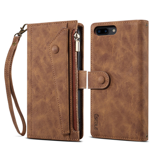 Ocean Stars iPhone 7 Plus Leather Case Multi-function Zipper Wallet Stand Strap