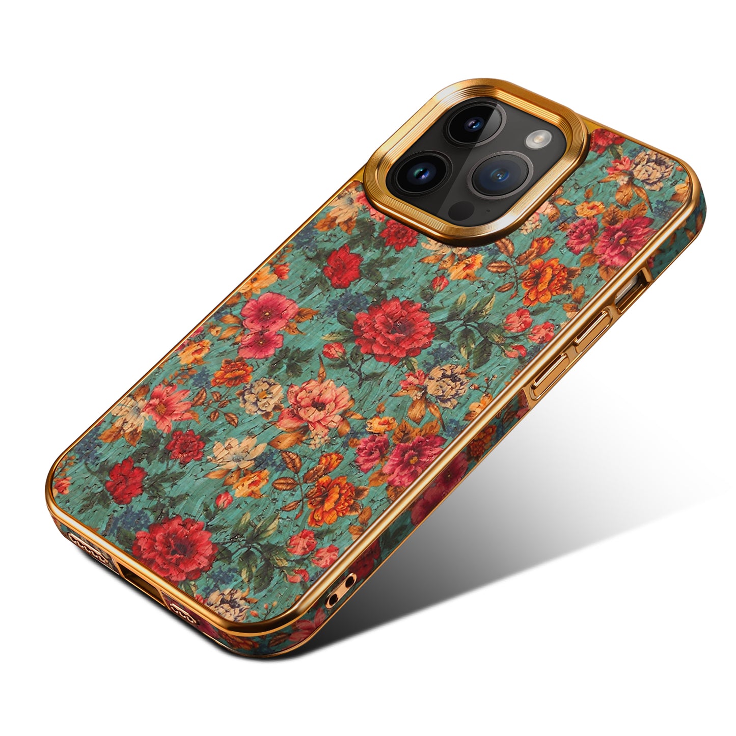 Moslem Flowers Wood iPhone 15 Plus Electroplated Cover Retro