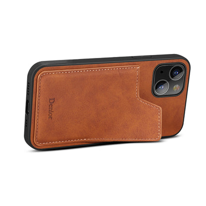 Card Pouch iPhone 13 Back Cover Retro Leather Soft TPU