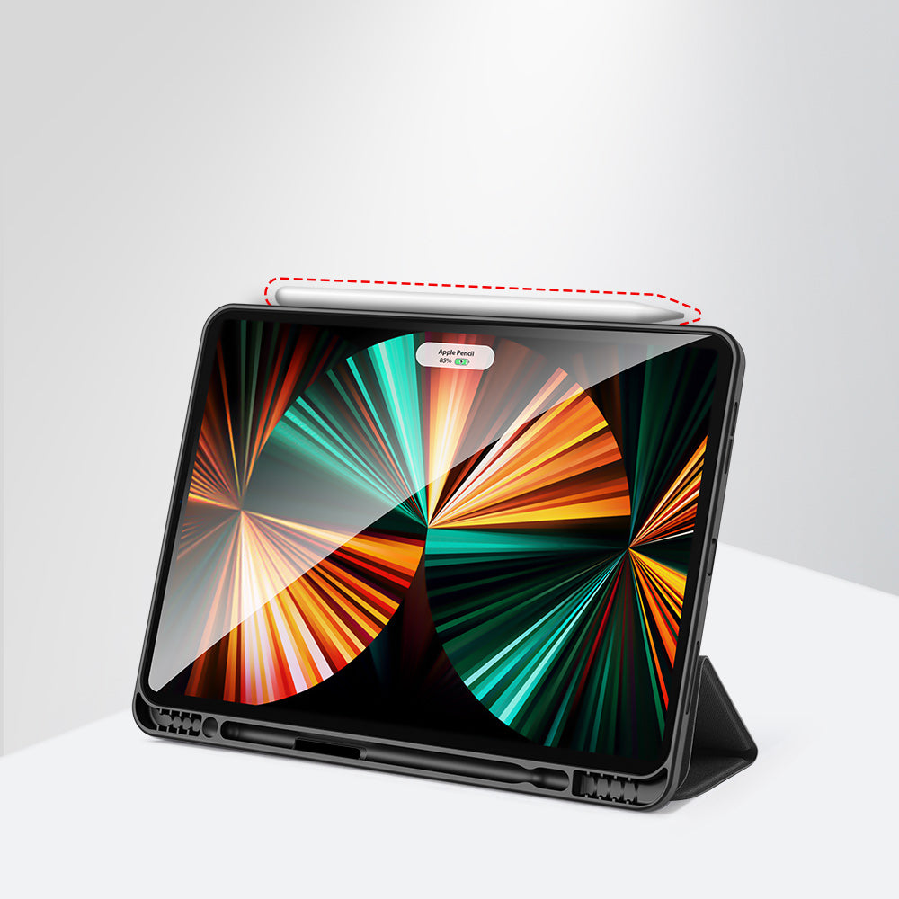 Domo Flip Apple iPad Pro 12.9 (2020) Leather Case Smart Magnetic Tri-fold Stand