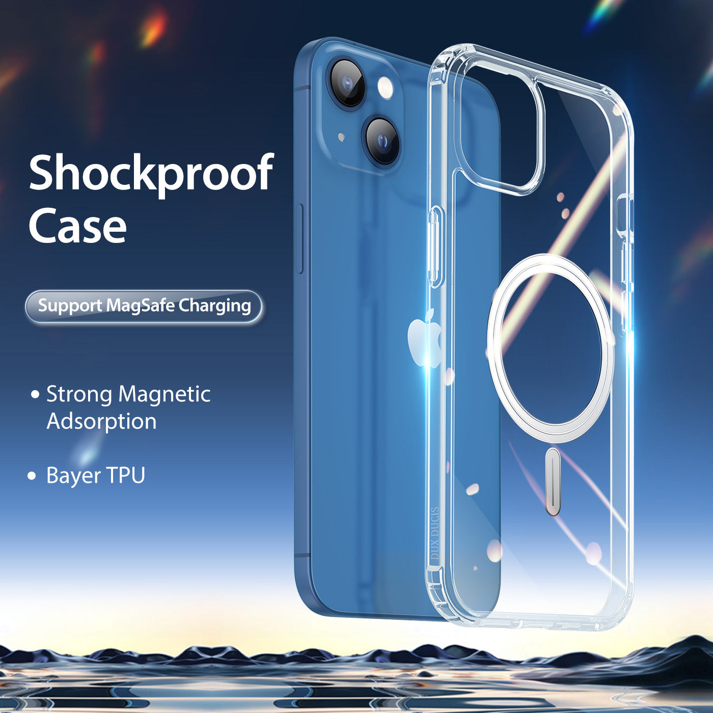 Clin Clear iPhone 14 Plus Case Magnetic Adsorption Bayer TPU Shockproof