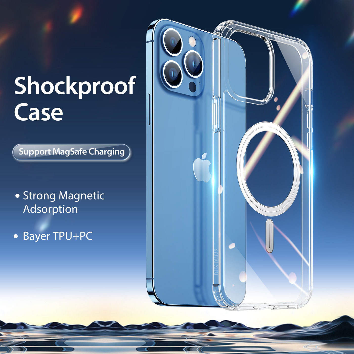 Clin Clear iPhone 14 Pro Case Magnetic Adsorption Bayer TPU Shockproof