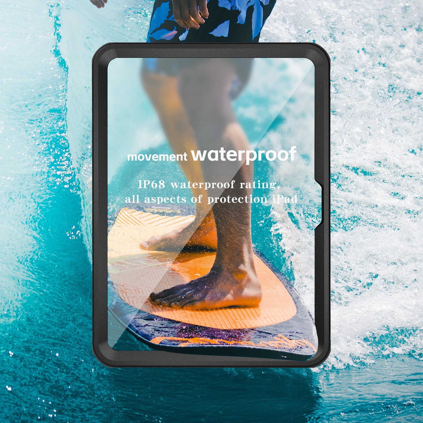 Surfing Swimming iPad 10 Waterproof Case IP68 360 Degree Full Body Coverage