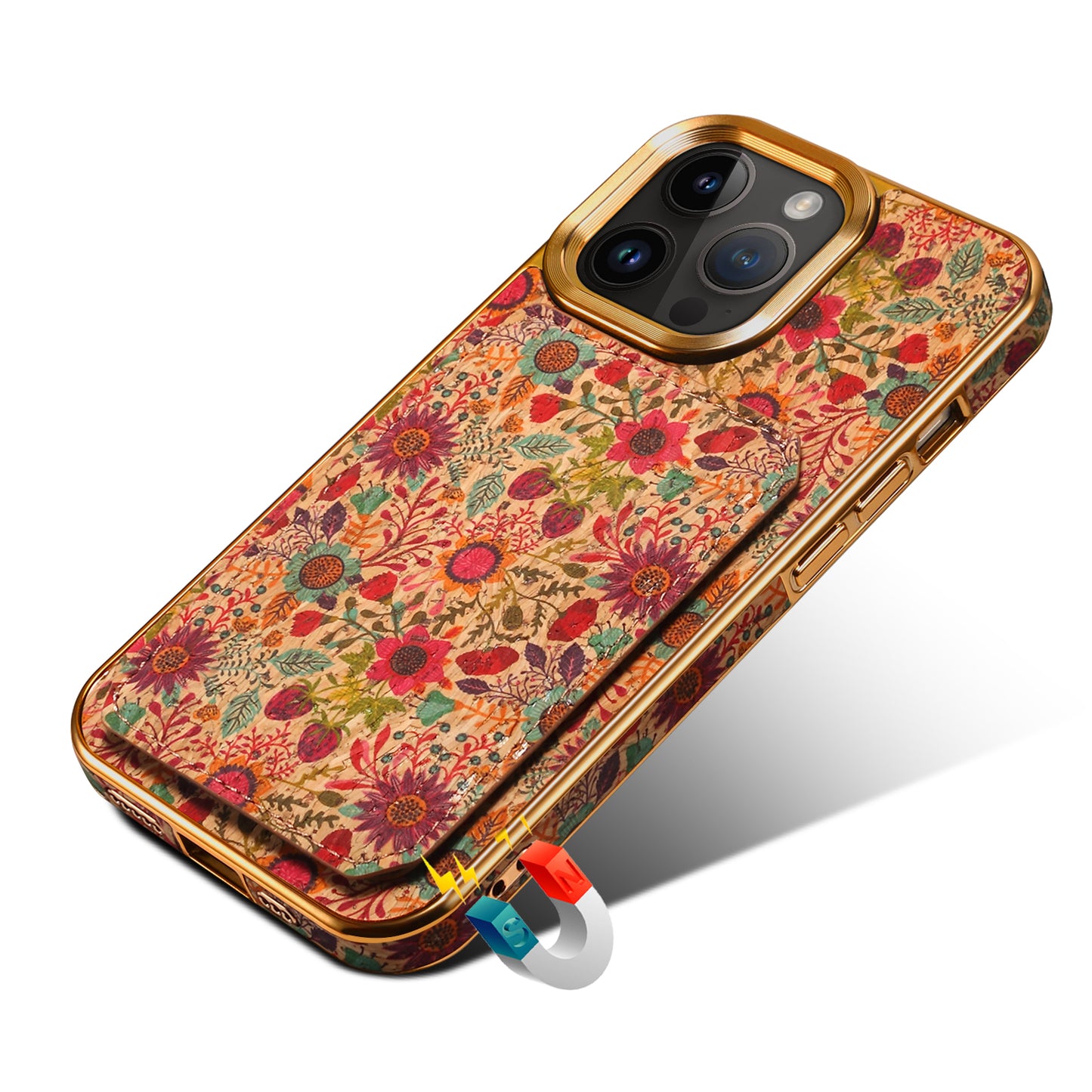 Moslem Flowers Wood iPhone 15 Plus Transformers Cover Verticle Horizontal Kickstand