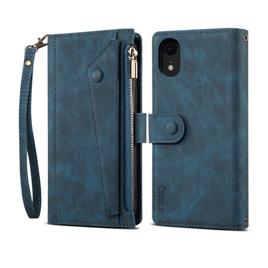 Ocean Stars iPhone XR Leather Case Multi-function Zipper Wallet Stand Strap