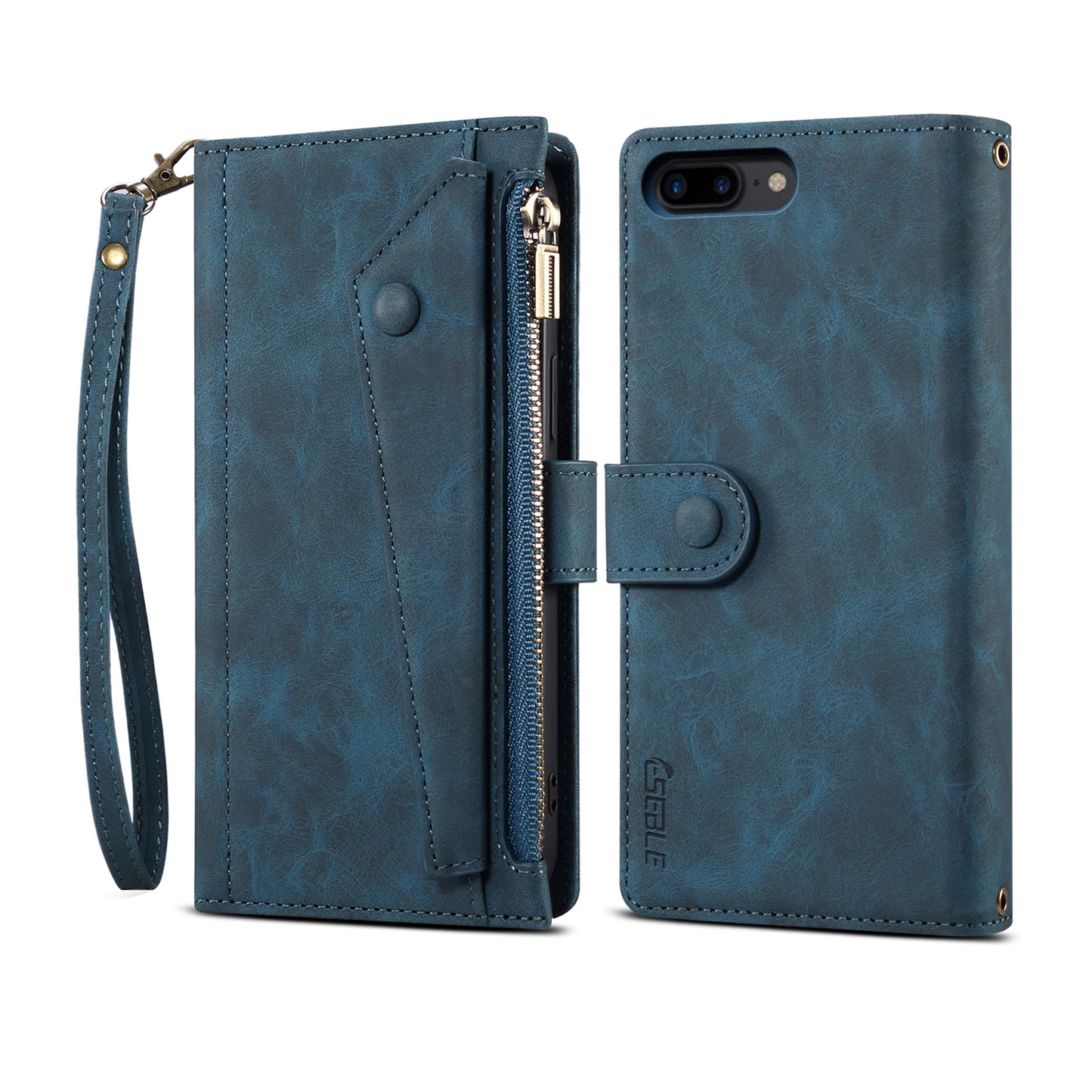 Ocean Stars iPhone 7 Plus Leather Case Multi-function Zipper Wallet Stand Strap