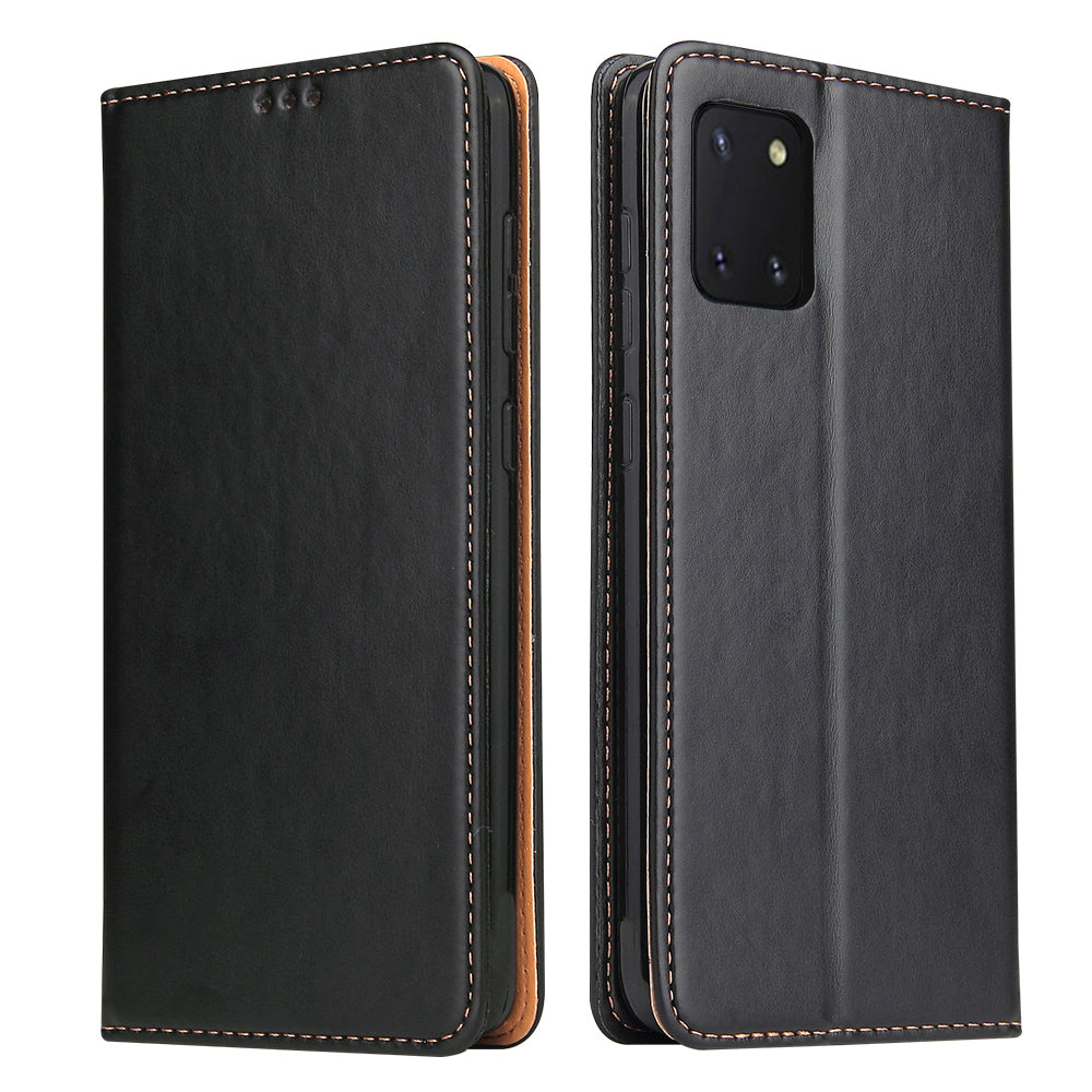 PU Leather Galaxy A81 Flip Case Wallet Stand Texture Deluxe