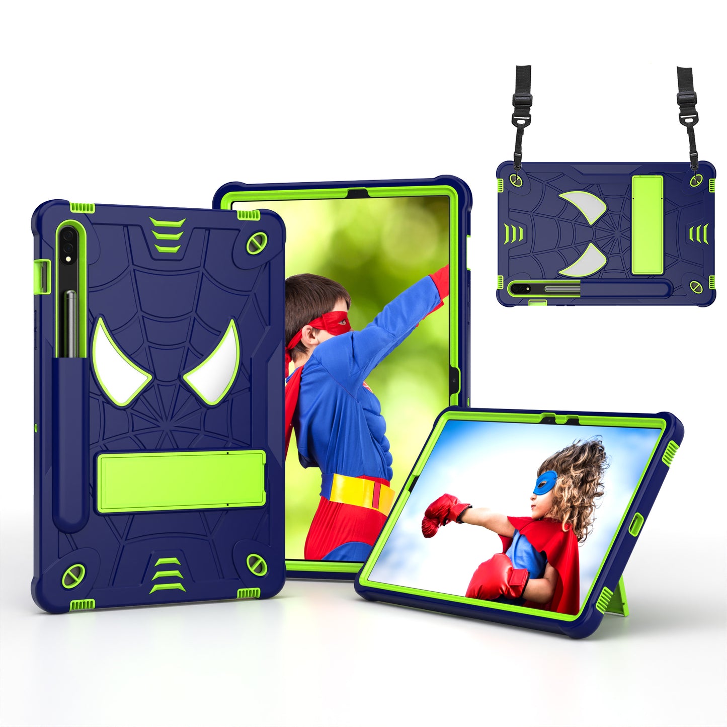 Spider-Man Galaxy Tab S7 Shockproof Case Rugged Detachable Shoulder Strap