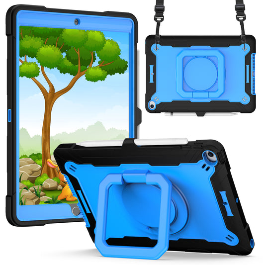 Hit-Color Hook iPad Air 3 Shockproof Case Rotating Stand Wristband Shoulder Strap