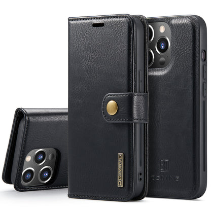 Detachable 2 In 1 iPhone 13 Pro Leather Case Wallet Auto-magnetic Luxury Buckle