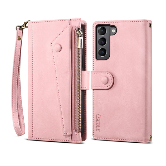 Ocean Stars Galaxy S23+ Leather Case Multi-function Zipper Wallet Stand with Hand Strap