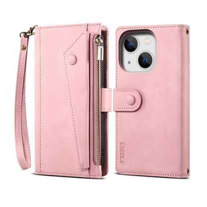 Ocean Stars iPhone 14 Plus Leather Case Multi-function Zipper Wallet Stand Strap