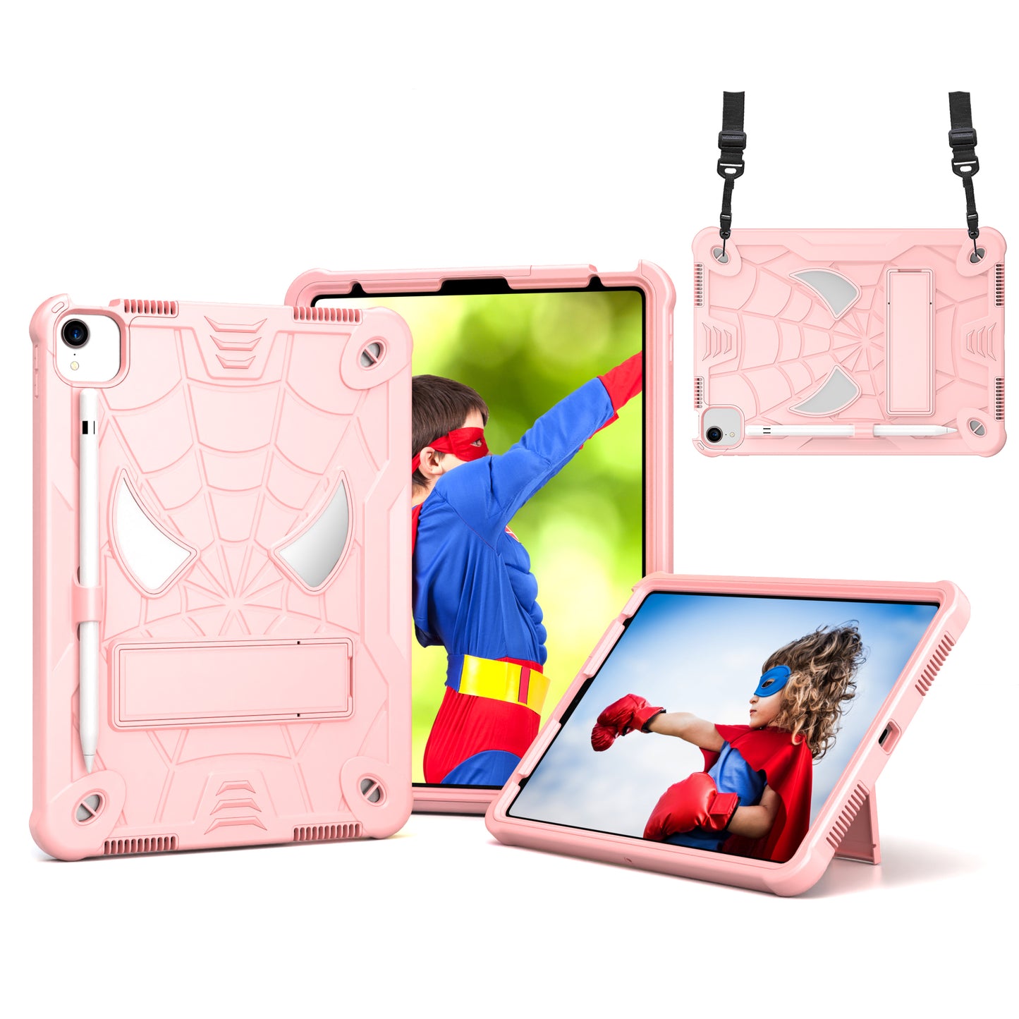 Spider-Man iPad Air 4 Shockproof Case Rugged Detachable Shoulder Strap