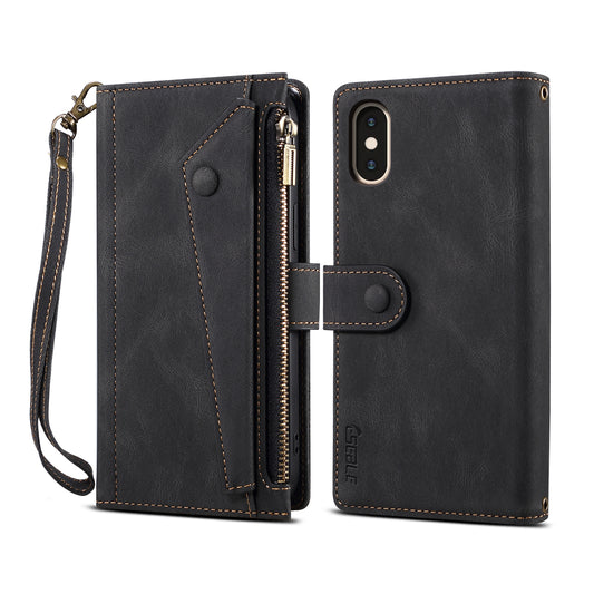 Ocean Stars iPhone Xs Max Leather Case Multi-function Zipper Wallet Stand