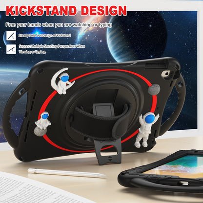 Spaceman iPad 5 Case 360 Rotating Hand Strap Removable Shoulder Strap