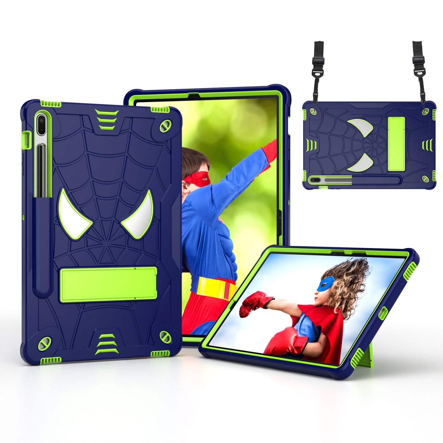 Spider-Man Galaxy Tab S7+ Shockproof Case Rugged Detachable Shoulder Strap