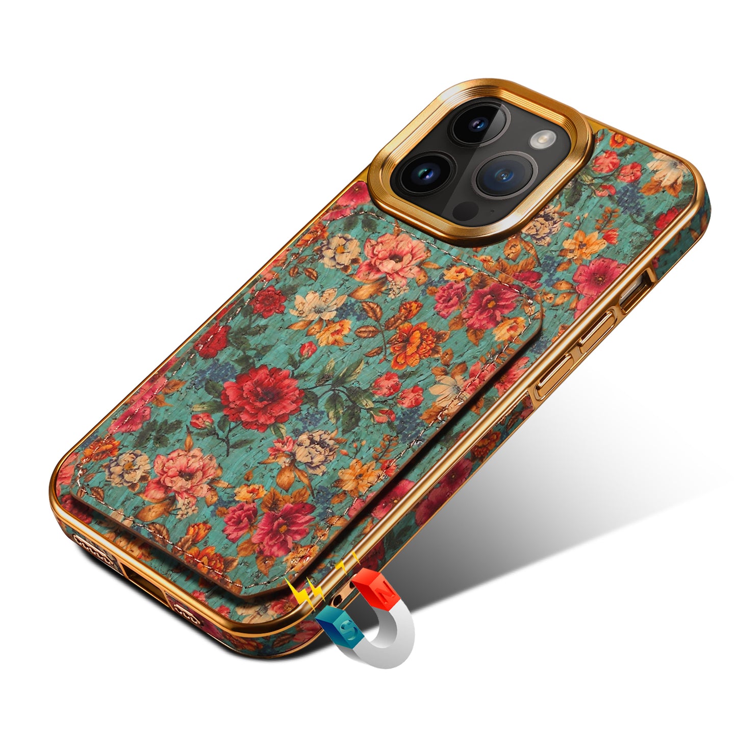 Moslem Flowers Wood iPhone 14 Transformers Cover Verticle Horizontal Kickstand