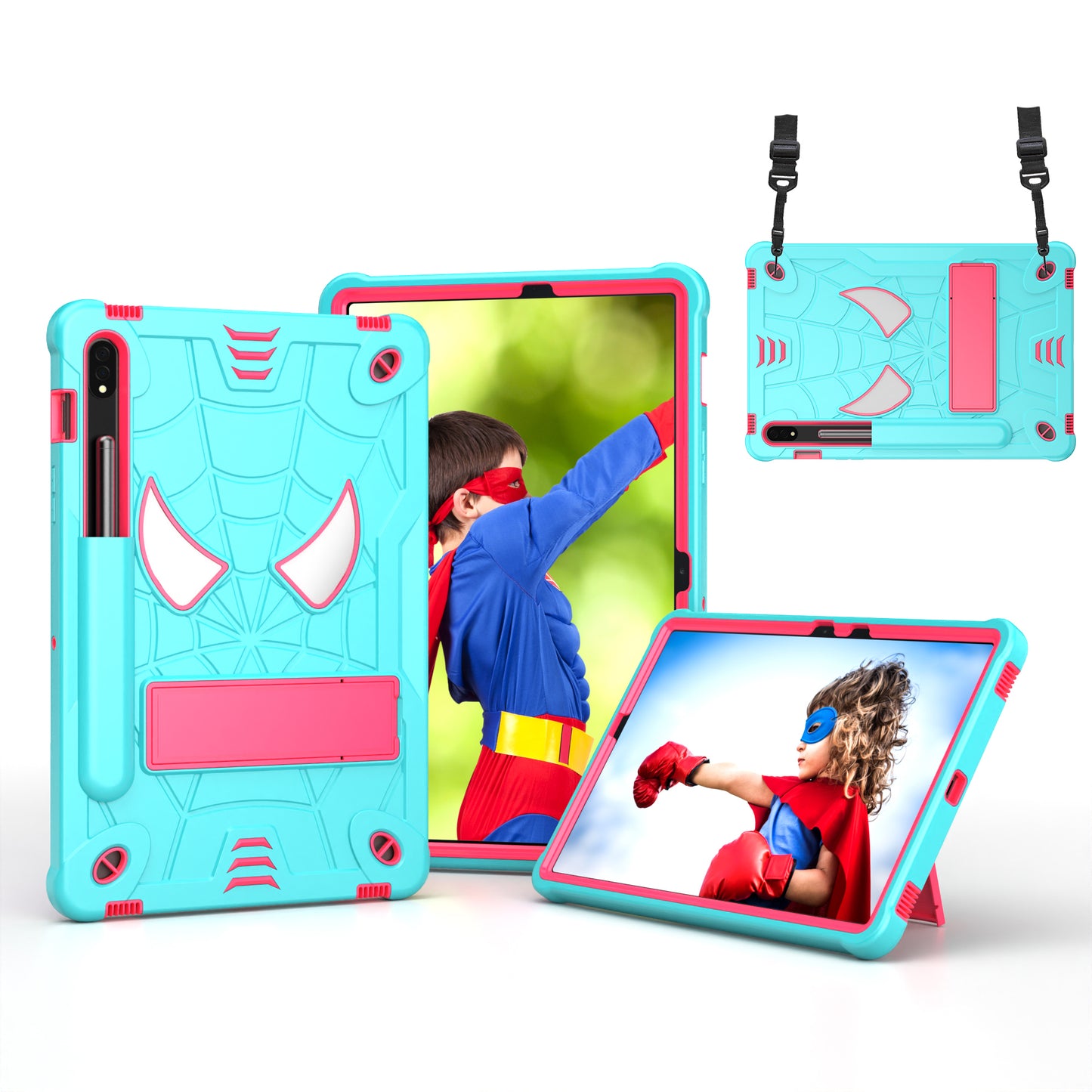 Spider-Man Galaxy Tab S7 Shockproof Case Rugged Detachable Shoulder Strap