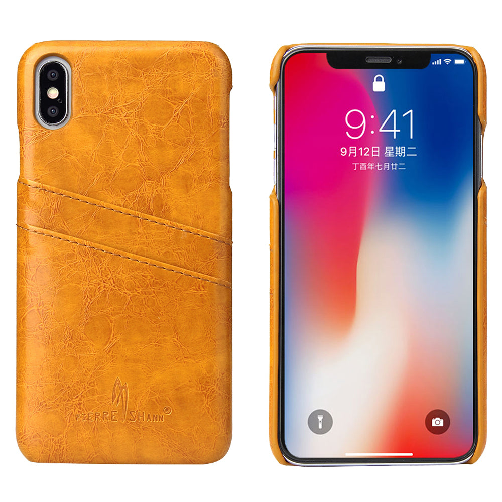 Oil Artificial Leather iPhone Xs Max Wallet Cover Back Pack Business