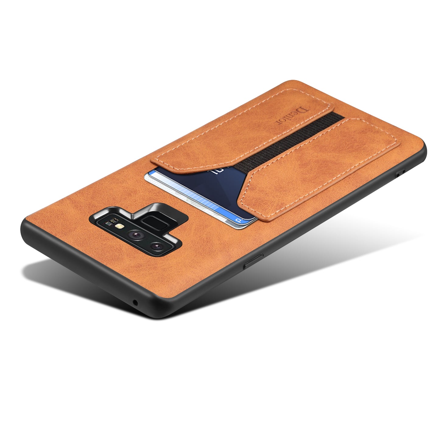 Elastic Card Holder Galaxy Note9 Back Cover Retro Leather Soft Slim