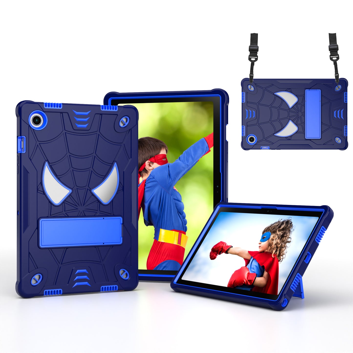 Spider-Man Galaxy Tab A8 Shockproof Case Rugged Detachable Shoulder Strap