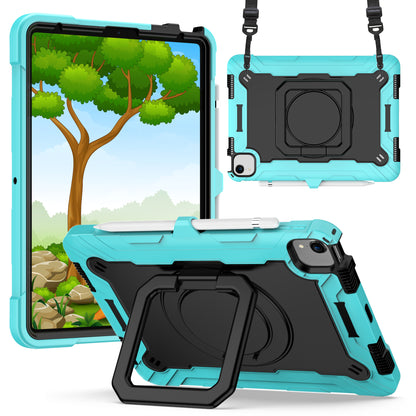 Hit-Color Hook iPad Air 4 Shockproof Case Rotating Stand Wristband Shoulder Strap