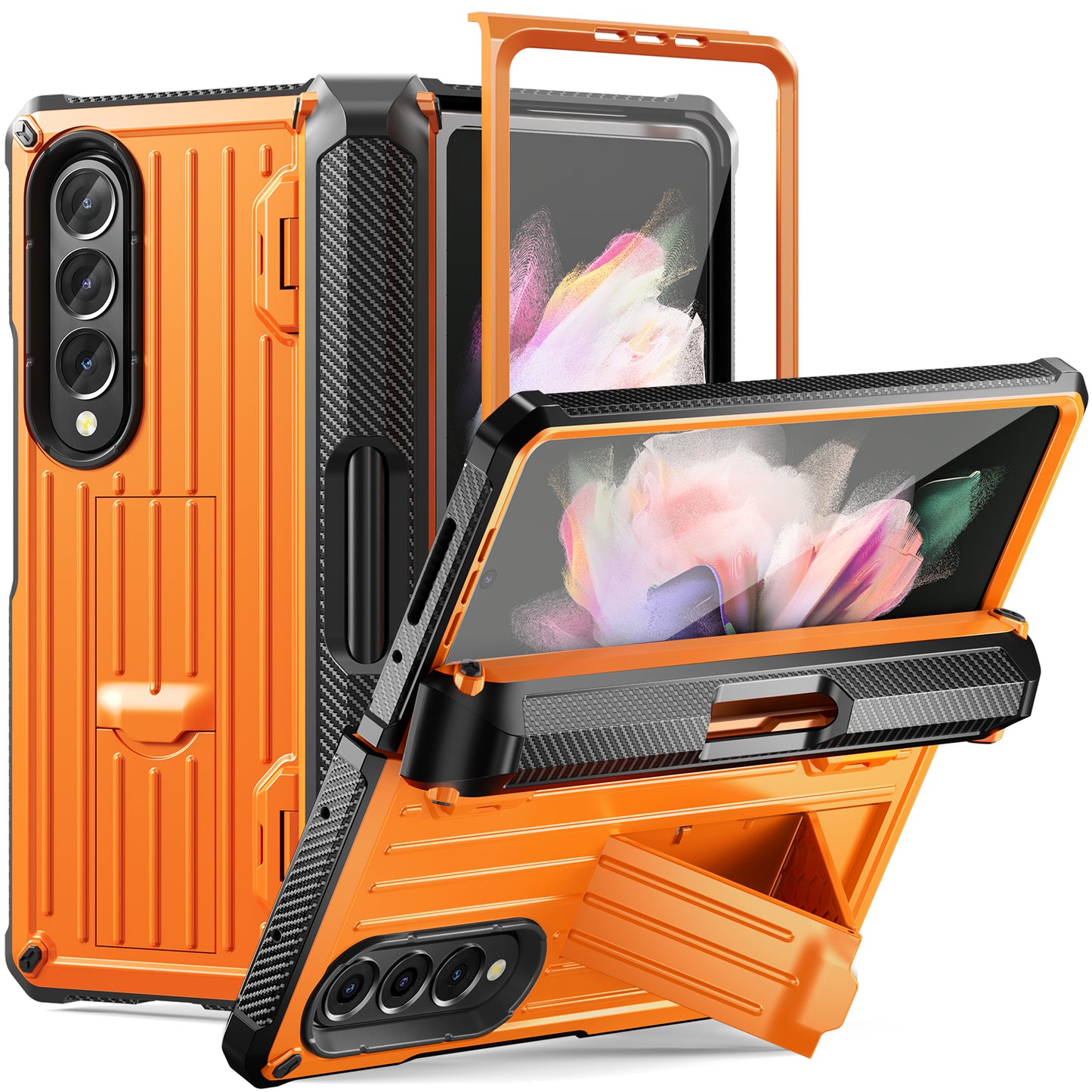 Trolley Box Galaxy Z Fold3 Case Full-Body Rugged Protection Built In Pen Holder