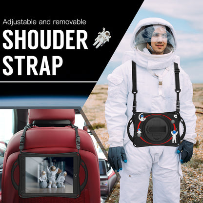 Spaceman iPad 5 Case 360 Rotating Hand Strap Removable Shoulder Strap