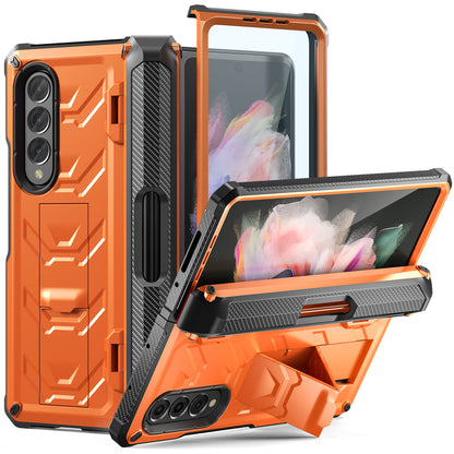 Mech King Galaxy Z Fold3 Case Full-Body Rugged Protection Mul-angele Kicktand