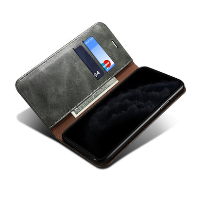 Oil Wax Leather iPhone 8 Case Magnetic Wallet Stand Slim Classical