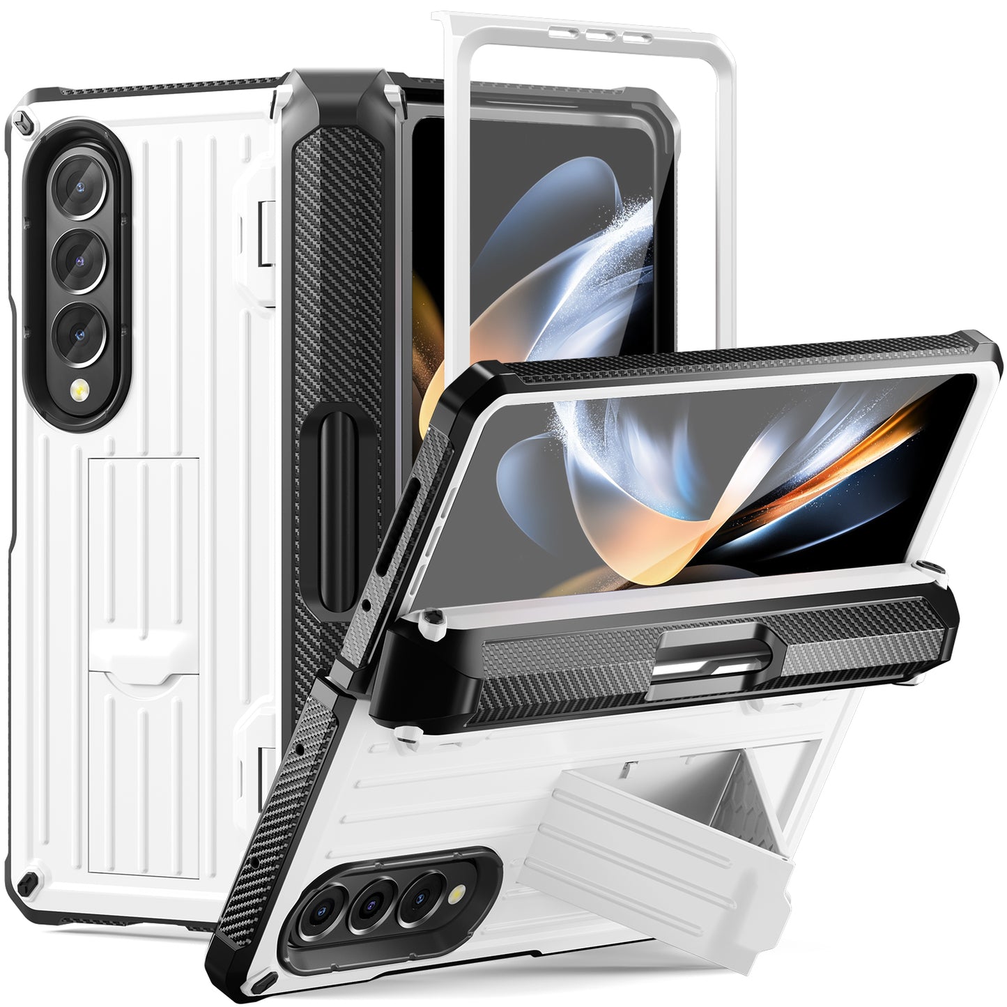 Trolley Box Galaxy Z Fold4 Case Full-Body Rugged Protection Built In Pen Holder