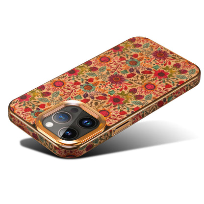 Moslem Flowers Wood iPhone 15 Electroplated Cover Retro