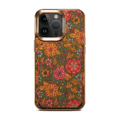 Moslem Flowers Wood iPhone 14 Pro Transformers Cover Verticle Horizontal Kickstand