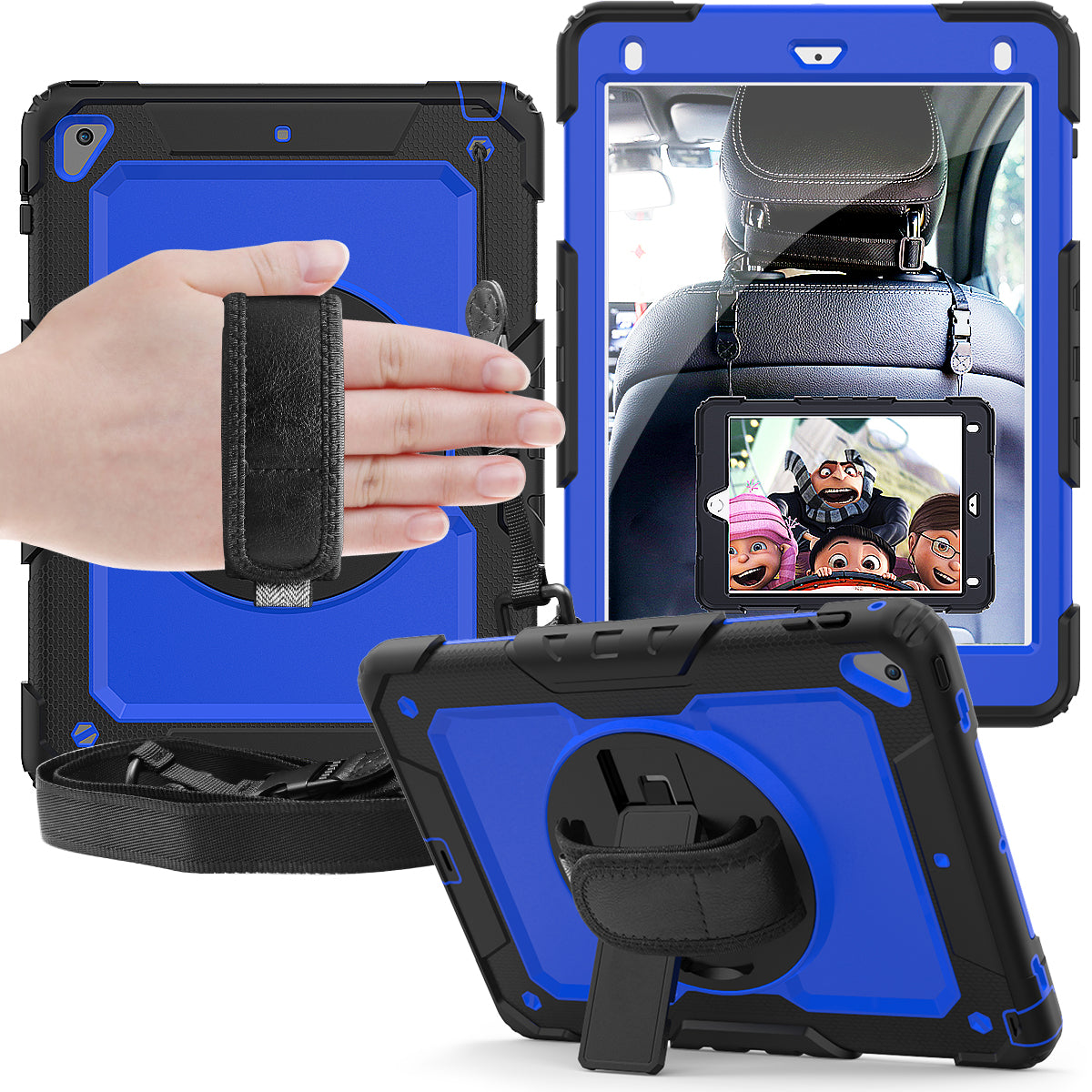 Tough Strap iPad 5 Shockproof Case Multi-functional Built-in Screen Protector